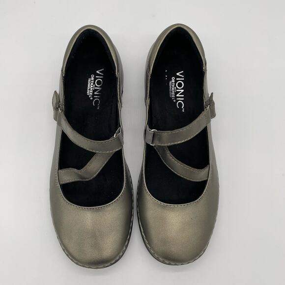 Vionic Judith Mary Jane Shoes - Metallic - US 7 - Picture 2 of 10